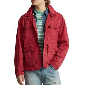 Mens Polo Ralph Lauren Twill Wading Jacket Chili Pepper Red Cotton Large New